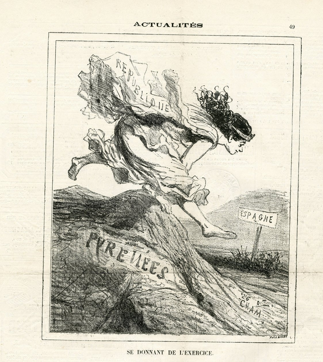 Ilustración de Cham (1819-1879) en Le Charivari de Amédée de Noé