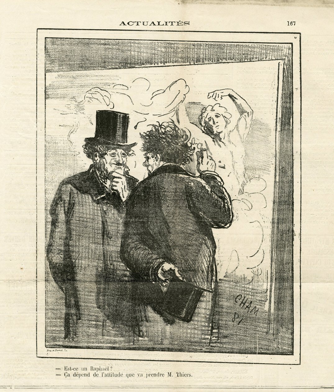 Ilustración de Cham (1819-1879) en Le Charivari de Amédée de Noé