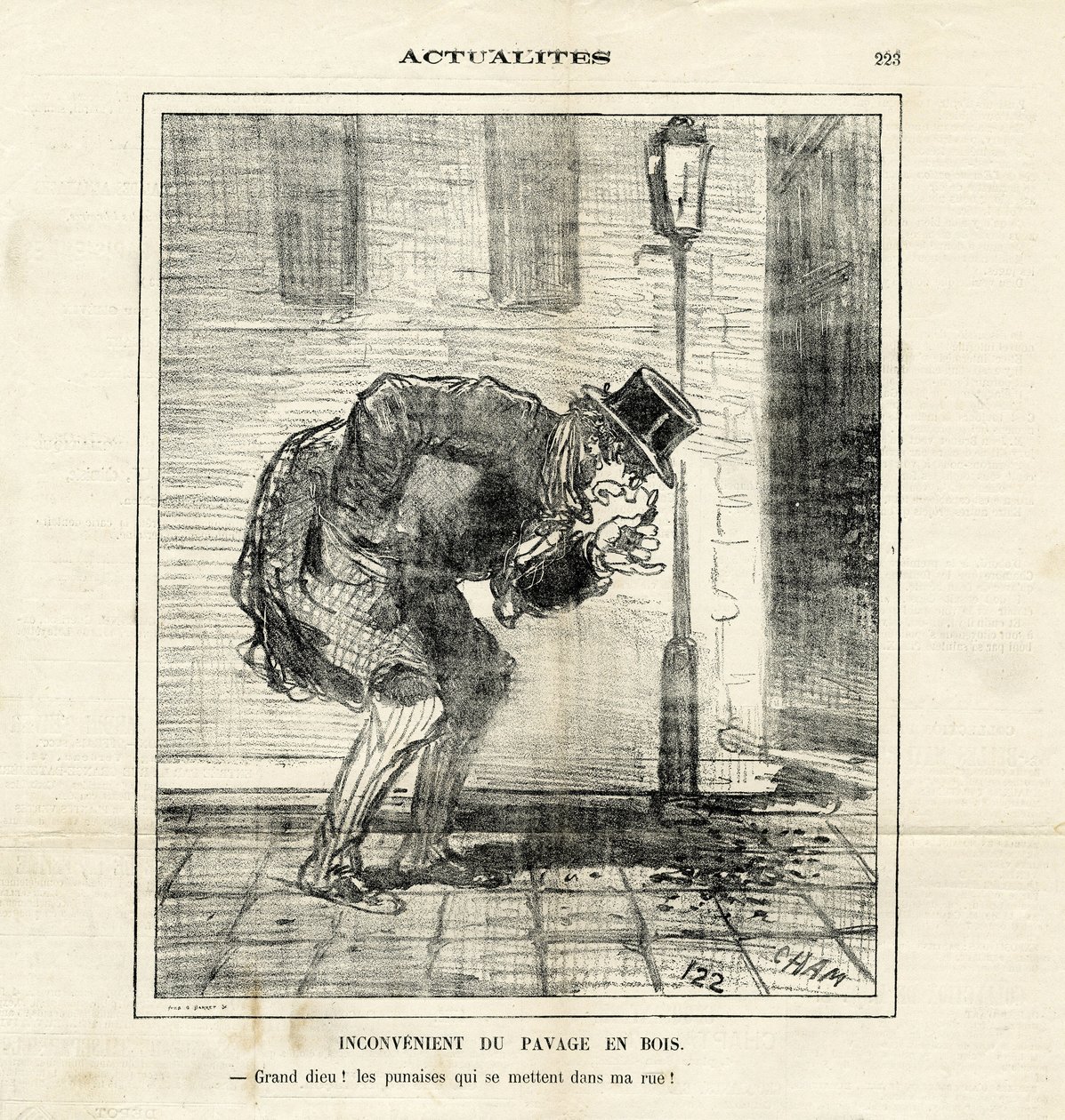 Ilustración de Cham en Le Charivari de Amédée de Noé