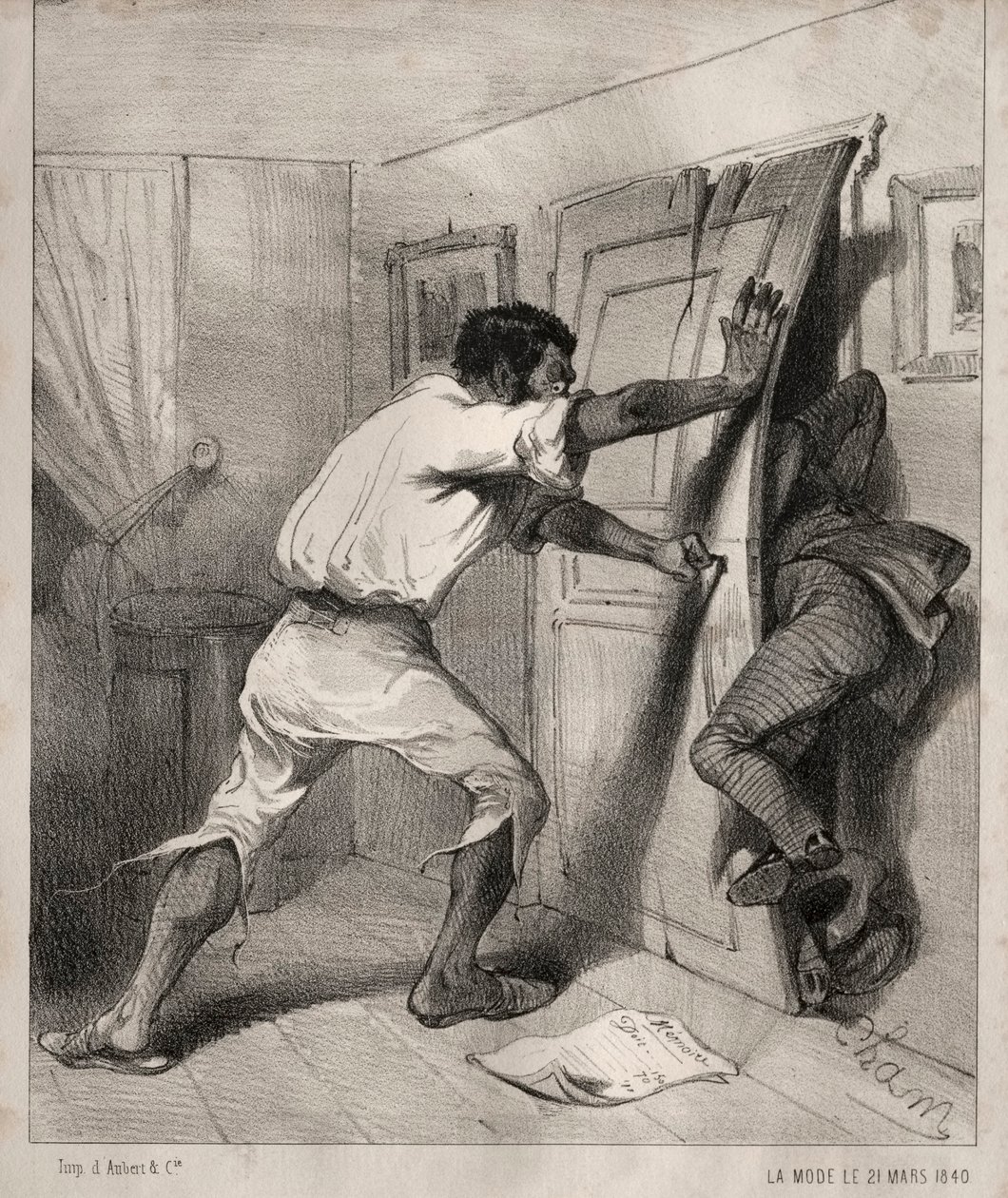 Un acreedor demasiado insistente, 1840 de Cham