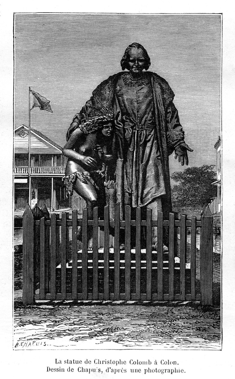 Estatua de Cristóbal Colón, Colón, Panamá, siglo XIX de Chapuis
