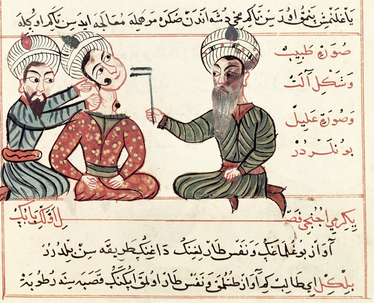 Ms Sup Turc 693 fol.29v Cauterización de la Escrofula, 1466 de Charaf ed Din