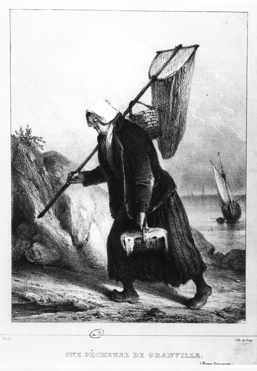 Una pescadora de Granville, Normandía, Francia, c.1840 de Charlemagne Oscar Guet