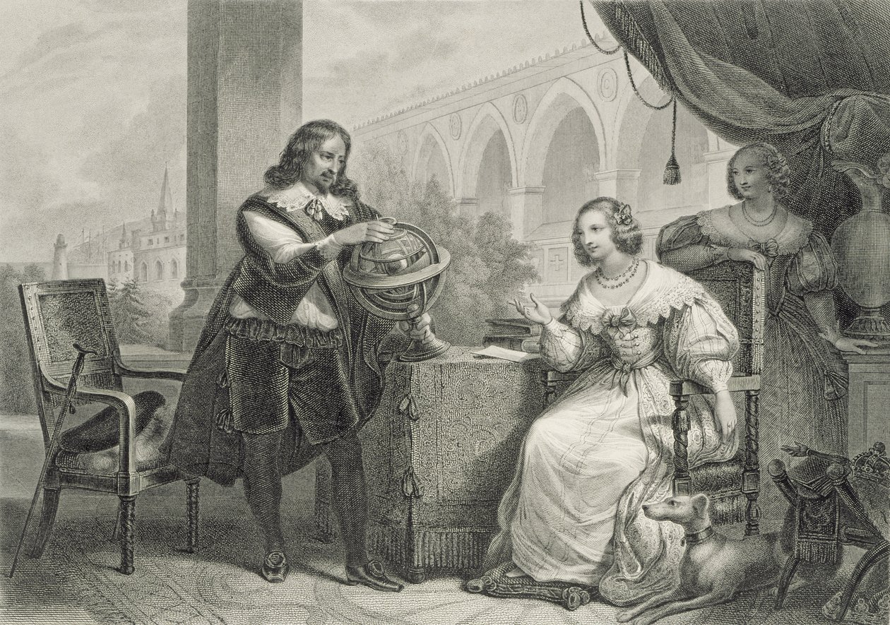 Cristina (1626-89) Reina de Suecia, de una serie de Mujeres Famosas, grabado por Jean Denis Nargeot de Charles Abraham Chasselat