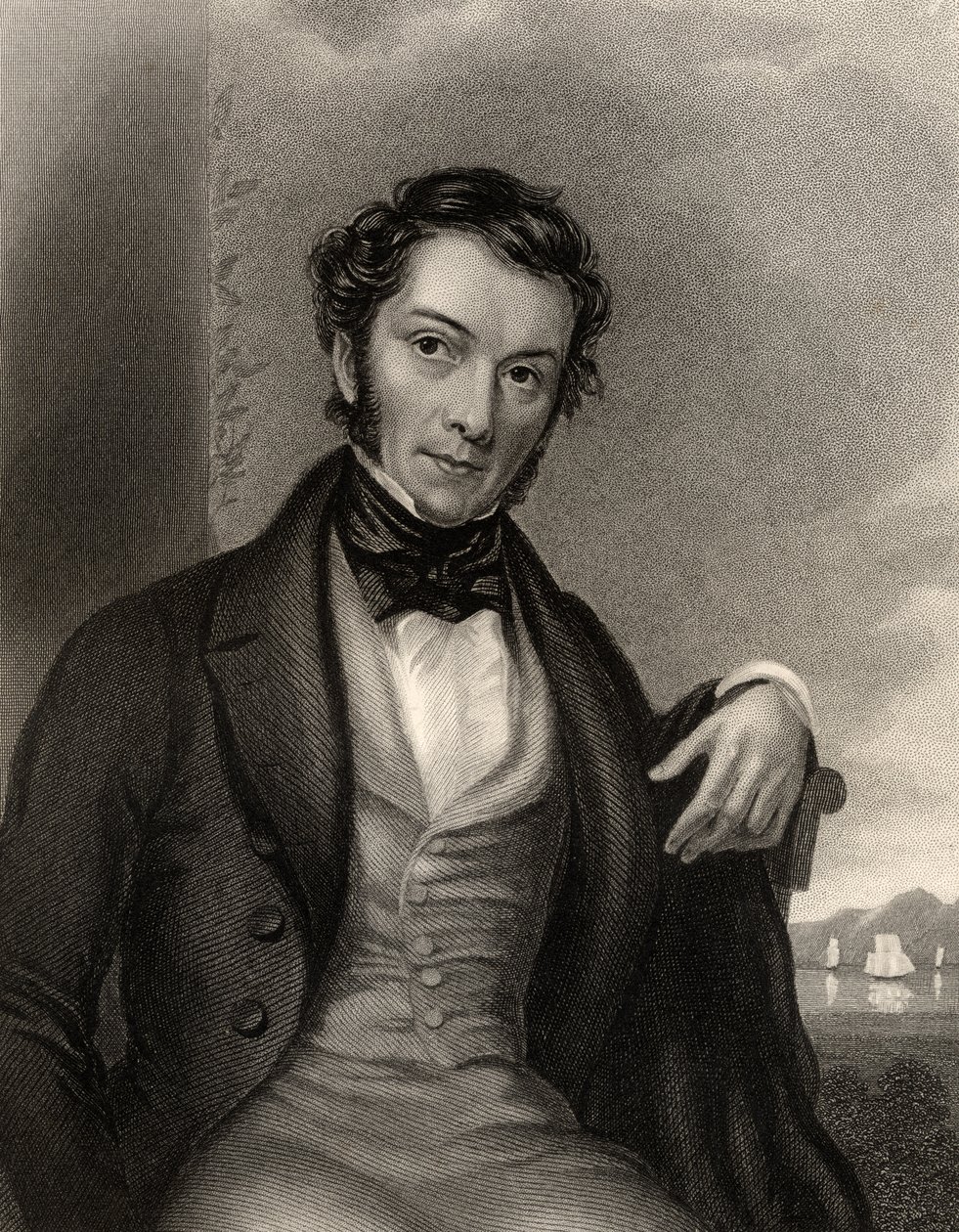 Richard Cobden, grabado por G. Adcock, de 