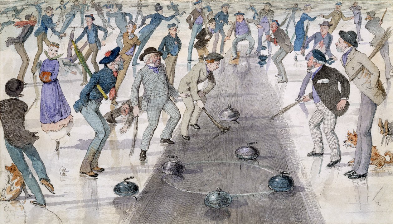 Partido de curling en el lago Duddingston de Charles Altamont Doyle