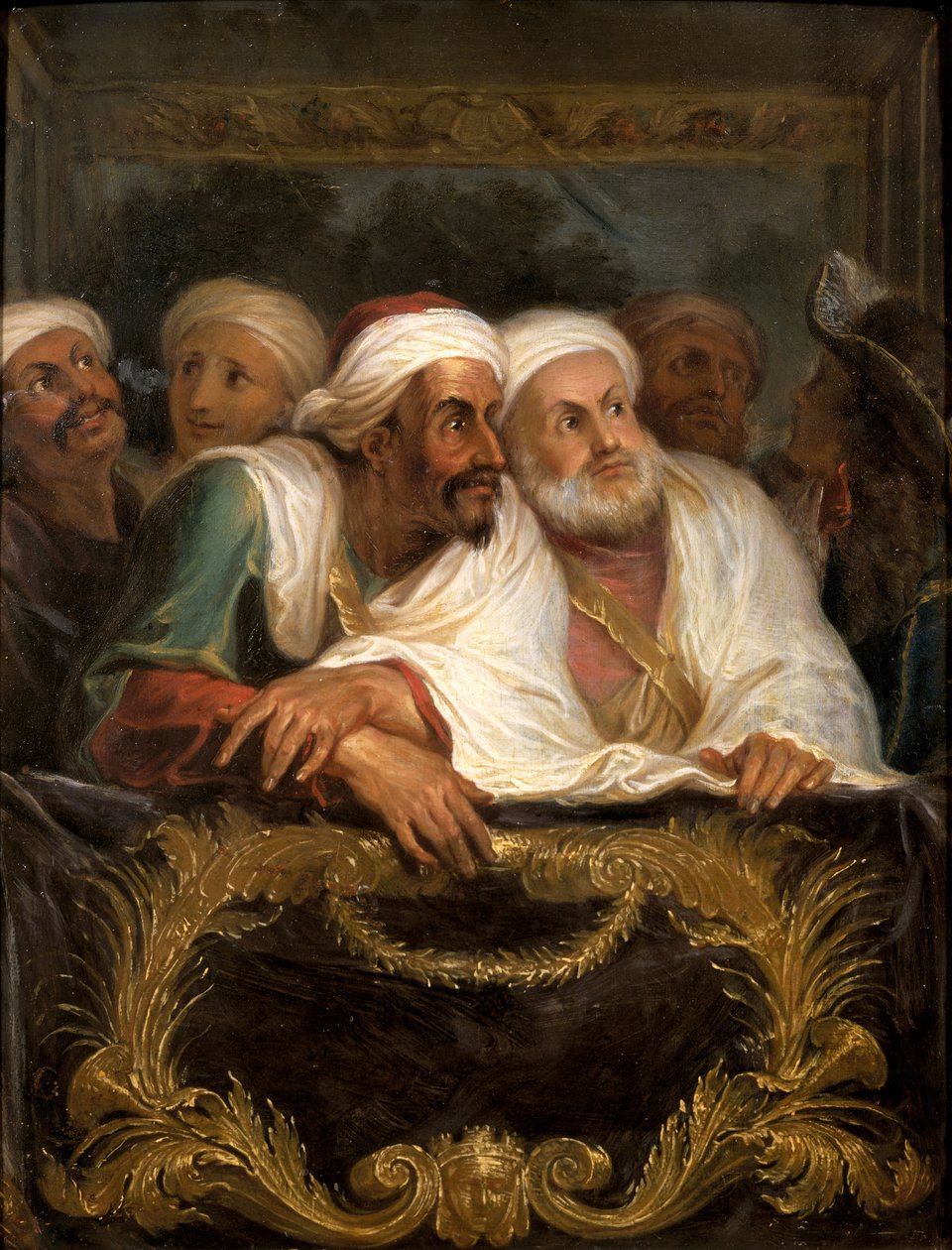 El embajador marroquí y su séquito en la comedia italiana en París en febrero de 1682, c.1682 de Charles Antoine Coypel
