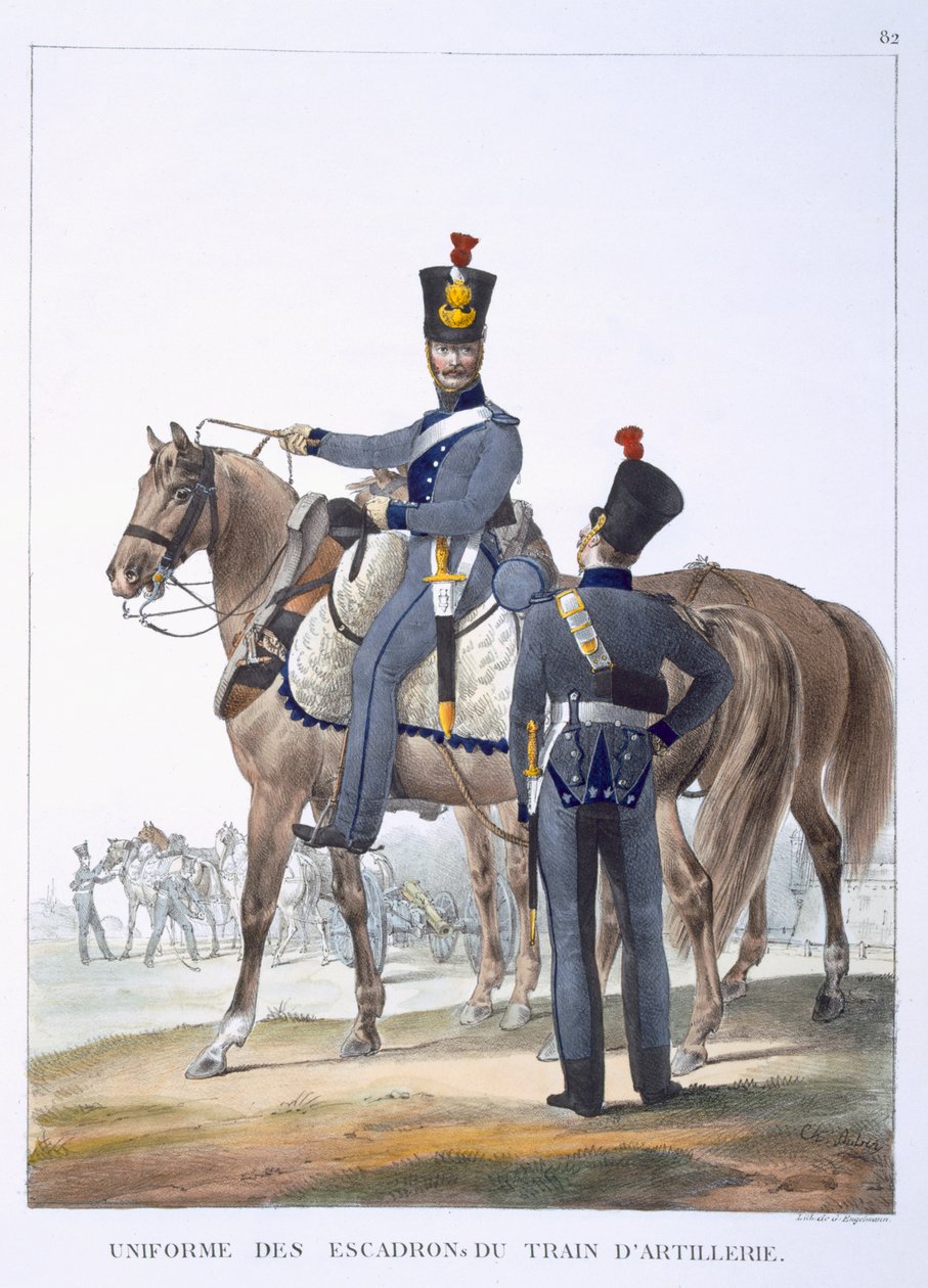 Uniforme del escuadrón de artillería, 1823 de Charles Aubry