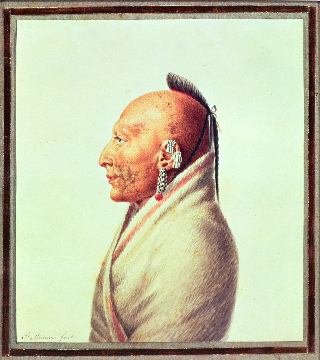 Jefe Indio de los Pequeños Osages, c.1807 de Charles Balthazar Julien Févret de Saint Mémin