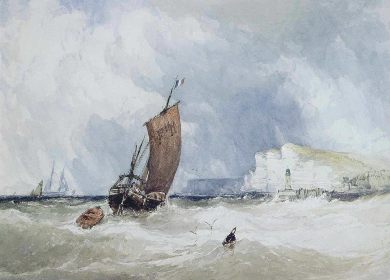 El barco piloto frente a Fecamp, Normandía de Charles Bentley
