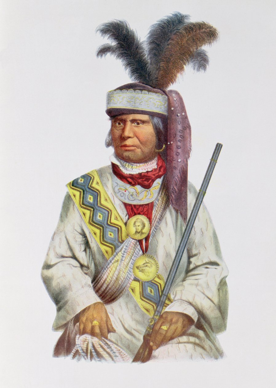 Halpatter-Micco o Billy Bowlegs, un jefe seminola, c.1825, ilustración de 