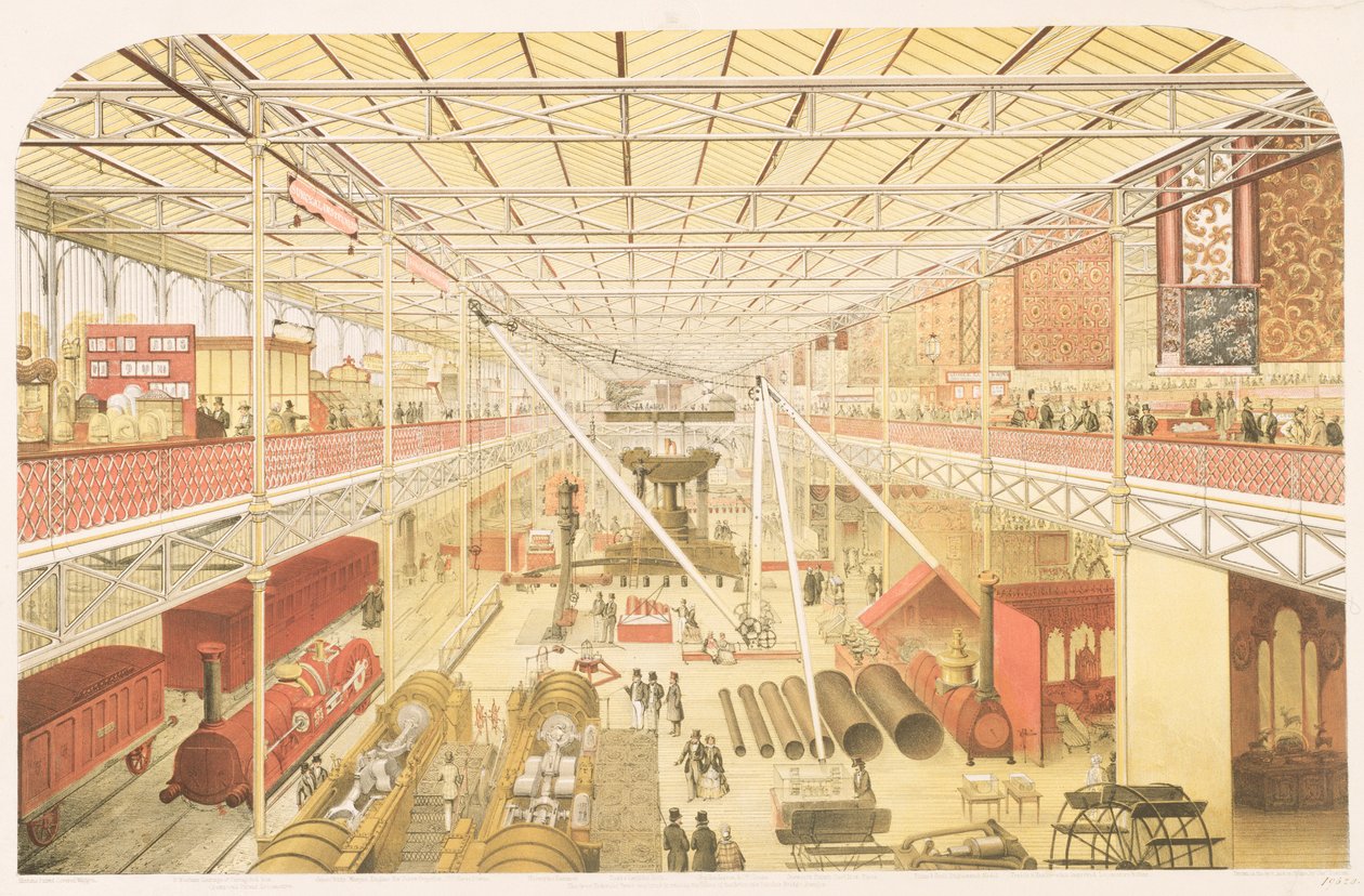 El Departamento de Maquinaria Británica, Clase 5 de la Gran Exposición Industrial de Todas las Naciones, 1851, grabado por el artista, pub. por Ackermann und Co., 1851 de Charles Burton