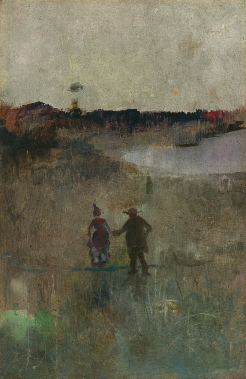 Paisaje con dos pequeñas figuras, Richmond, NSW de Charles Edward Conder