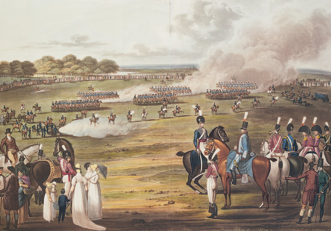 Vista de la caballería voluntaria de Londres y la artillería volante, 1805 de Charles Cranmer