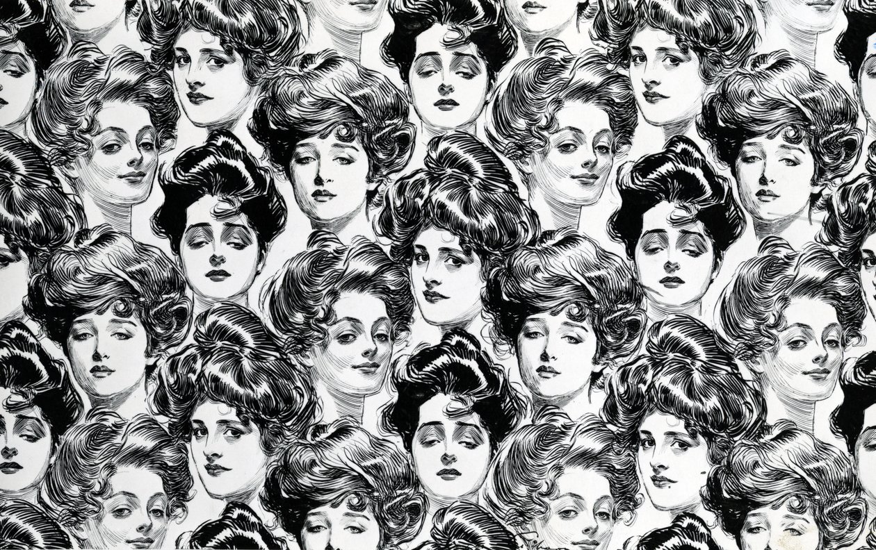 Diseño para papel tapiz, adecuado para un apartamento de soltero, 1902 de Charles Dana Gibson