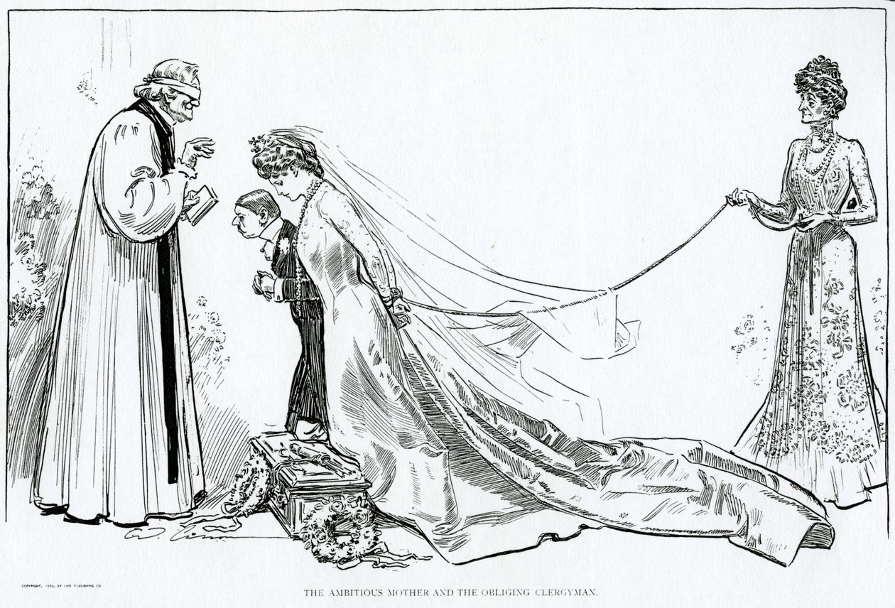 La madre ambiciosa y el clérigo complaciente, 1902 de Charles Dana Gibson