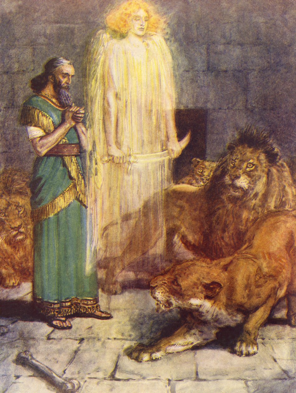 Daniel en el foso de los leones de Charles Edmund Brock