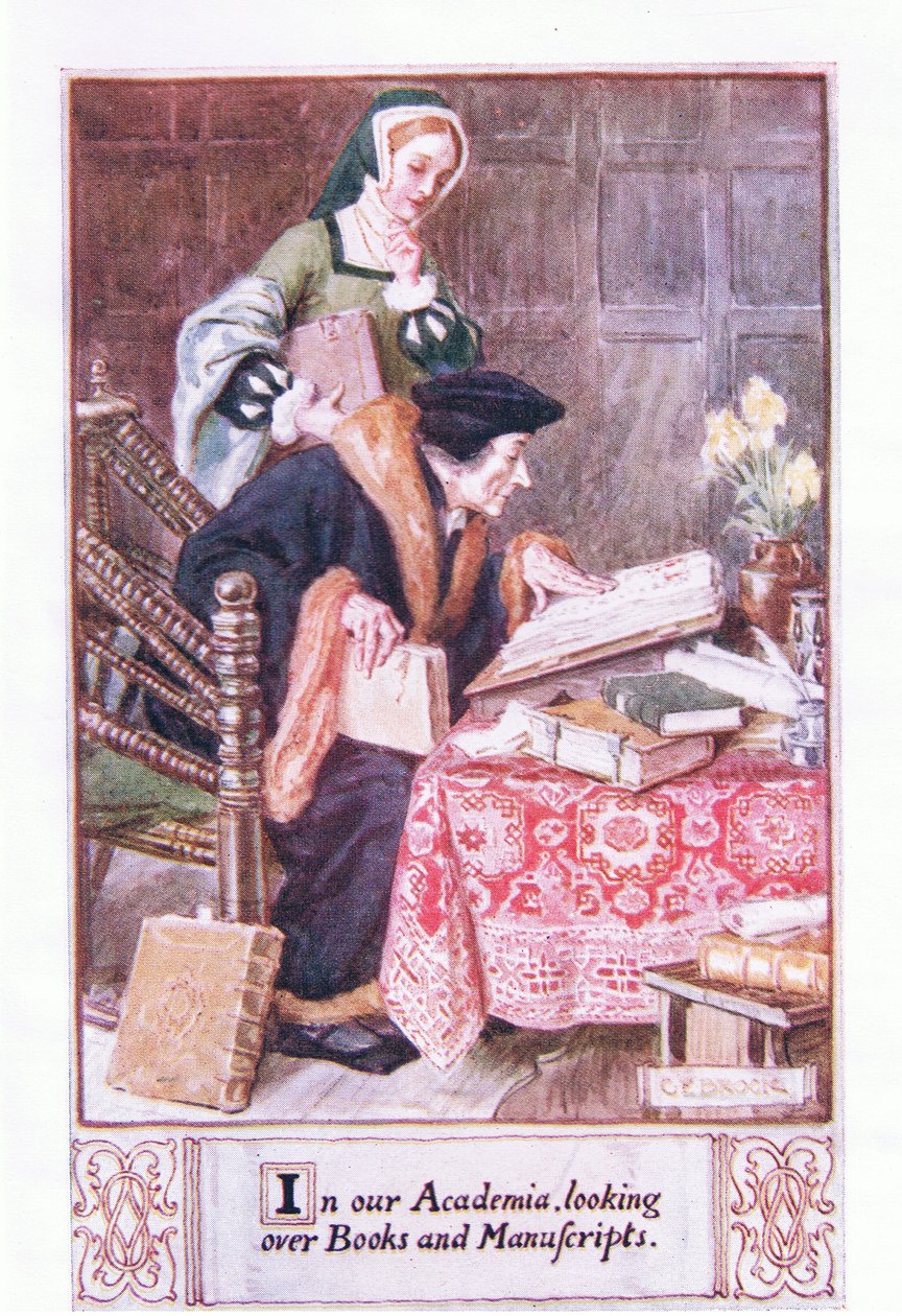 En nuestra academia, revisando libros y manuscritos de Charles Edmund Brock