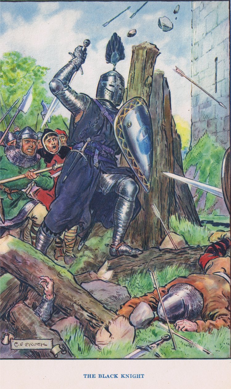 El Castillo Asediado - El Caballero Negro, ilustración de 