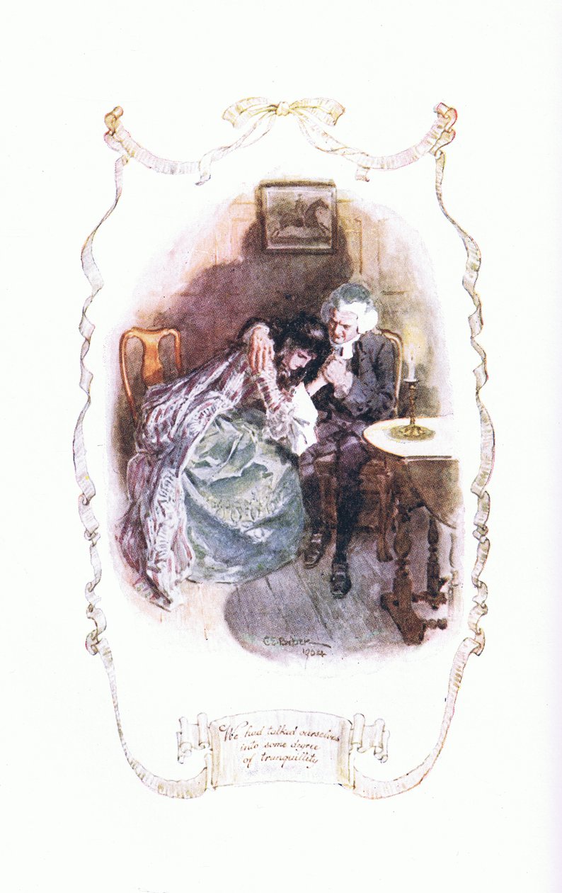 Nos habíamos hablado hasta alcanzar un grado de tranquilidad, de The Vicar of Wakefield publicado por J M Dent & Son Ltd, 1920s de Charles Edmund Brock
