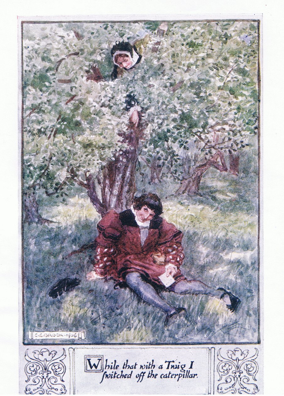 Mientras con una ramita apartaba la oruga de Charles Edmund Brock