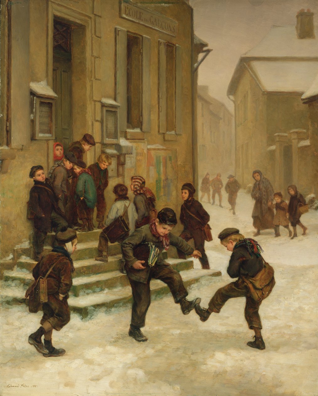 Frente a la escuela de Charles Theodore Frere