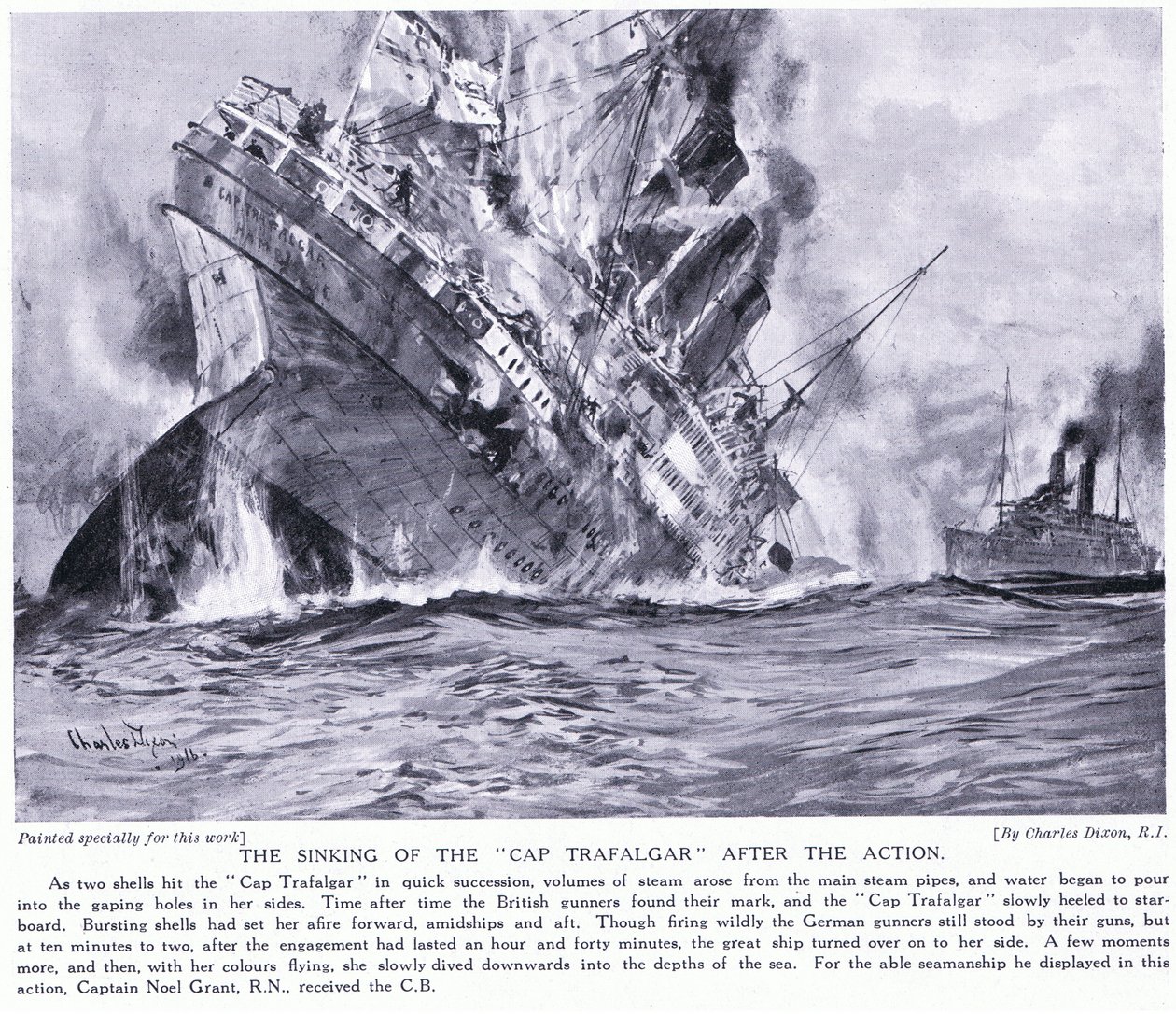 El hundimiento del Cap Trafalgar de Charles Edward Dixon