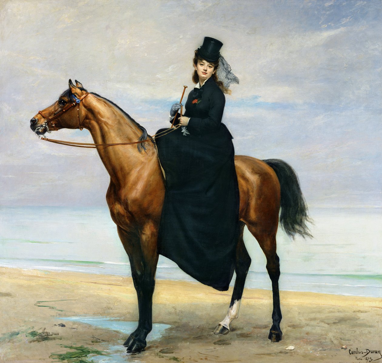 Retrato ecuestre de Mademoiselle Croizette, 1873 de Charles Emile Auguste Carolus Duran