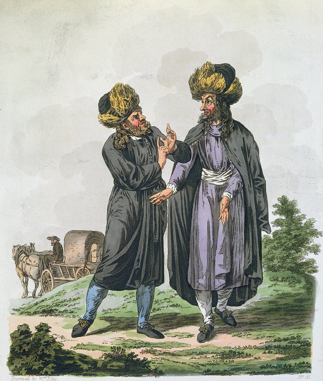 Judíos polacos, grabado por William Ellis (1747-1810) publicado en 1804 de Charles Emilius Gold