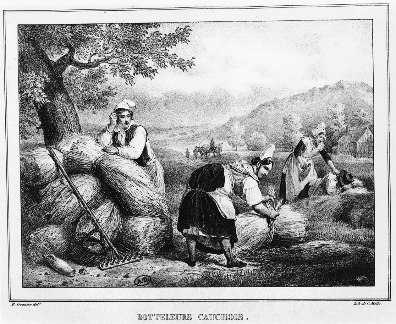 Los atadores de gavillas, Pays de Caux, Normandía de Charles Etienne Pierre Motte
