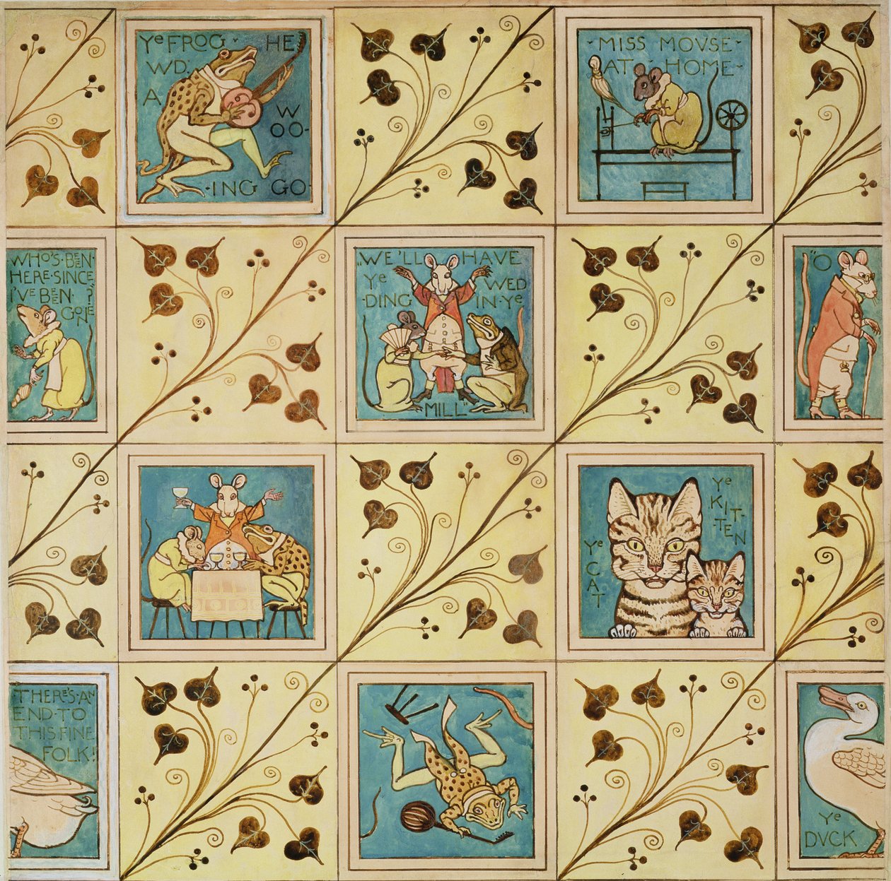 Diseño para papel tapiz de guardería de Charles Francis Annesley Voysey