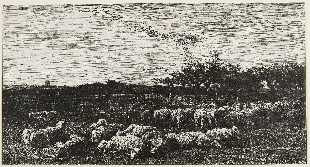 Le Grand Parc a Moutons, 1862 de Charles Francois Daubigny