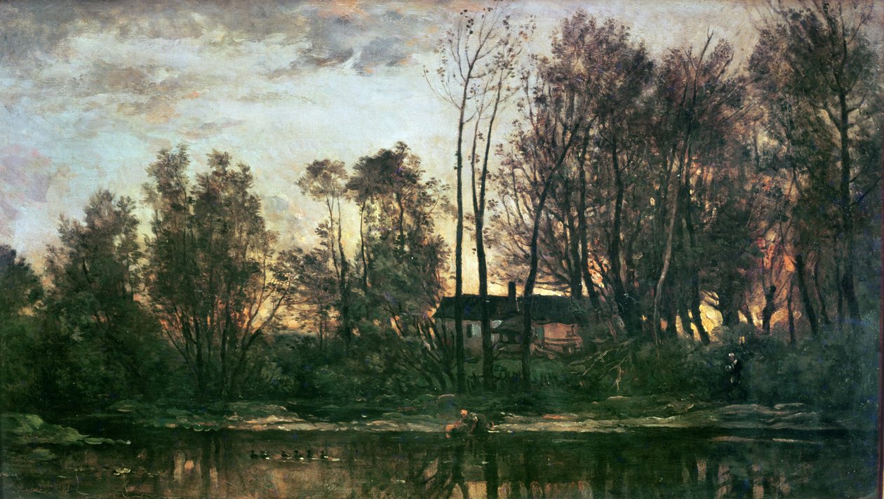 Atardecer, Bas-Meudon (Hauts-de-Seine), 1869 de Charles Francois Daubigny