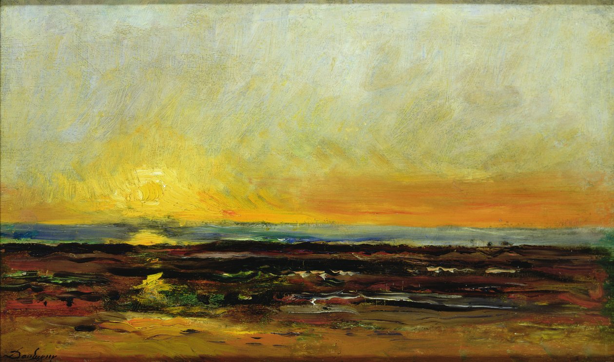 Atardecer en la costa del mar de Charles Francois Daubigny