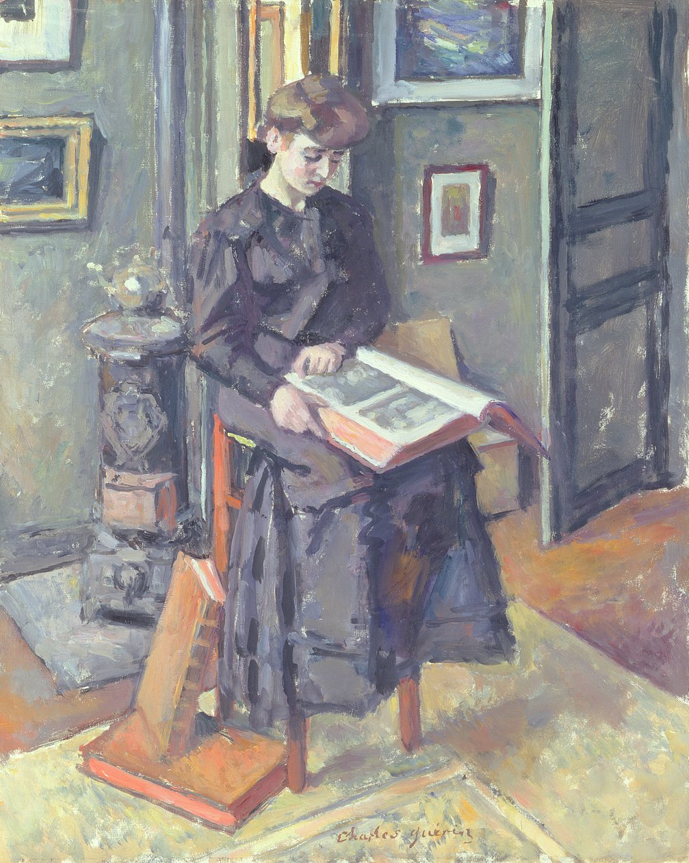 Niña leyendo un libro, 1906 de Charles Guerin