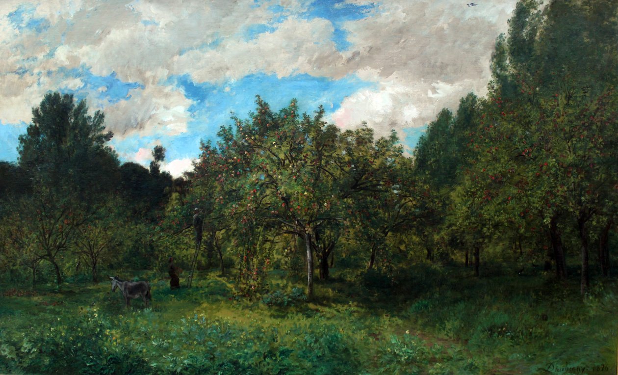 Huerto francés en tiempo de cosecha de Charles Francois Daubigny