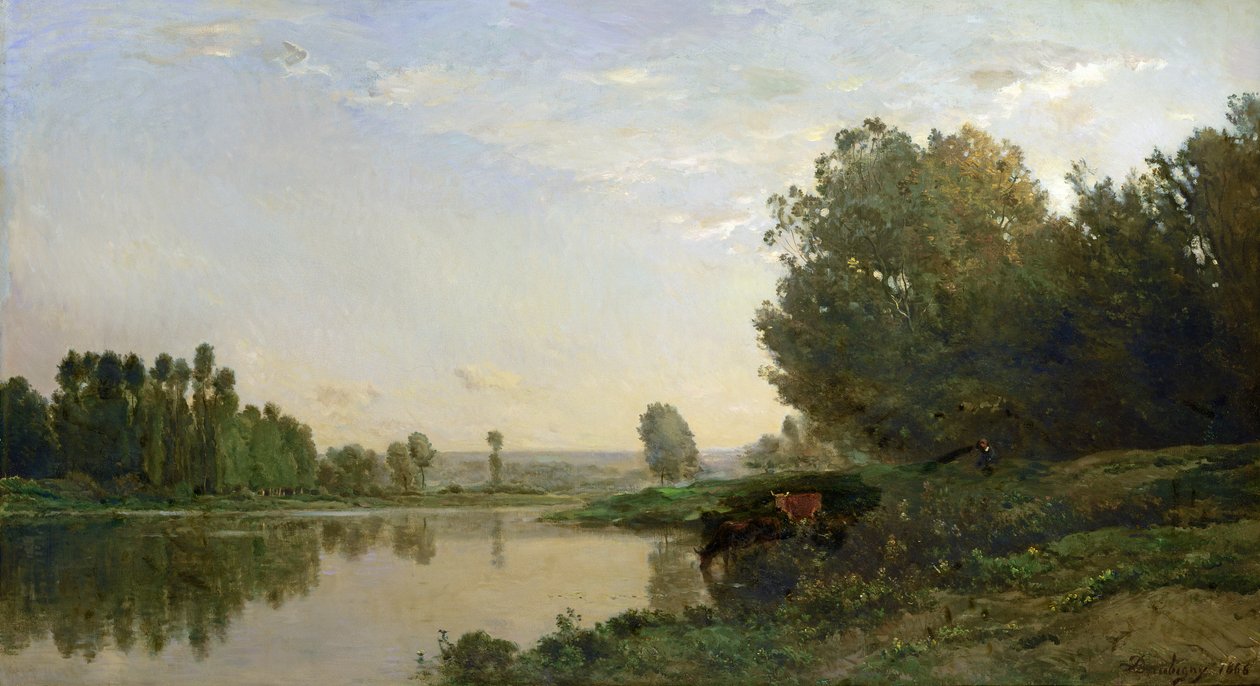 Las orillas del Oise, mañana, 1866 de Charles Francois Daubigny