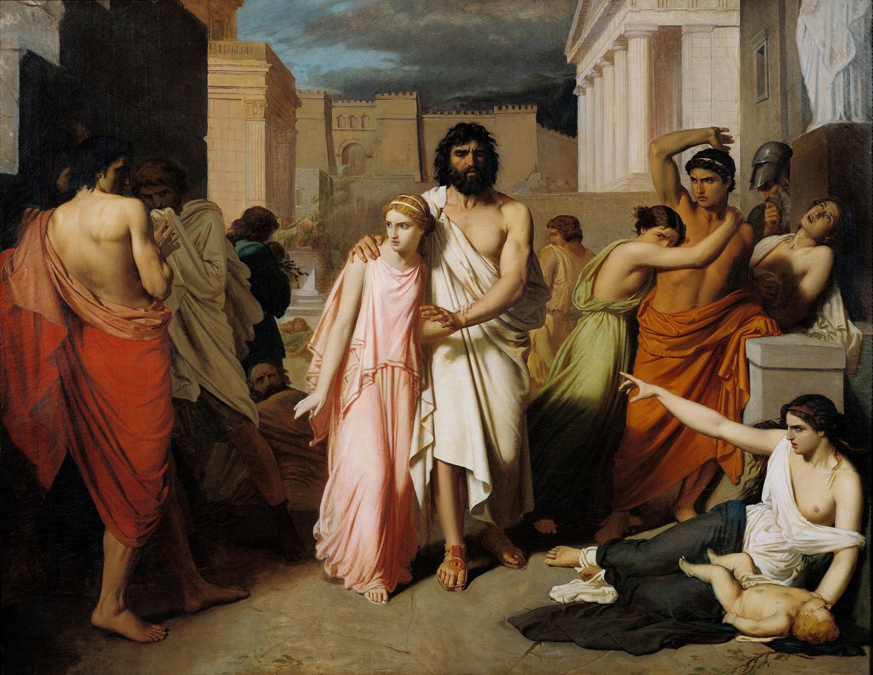 Edipo y Antígona o La Plaga de Tebas de Charles François Jalabert
