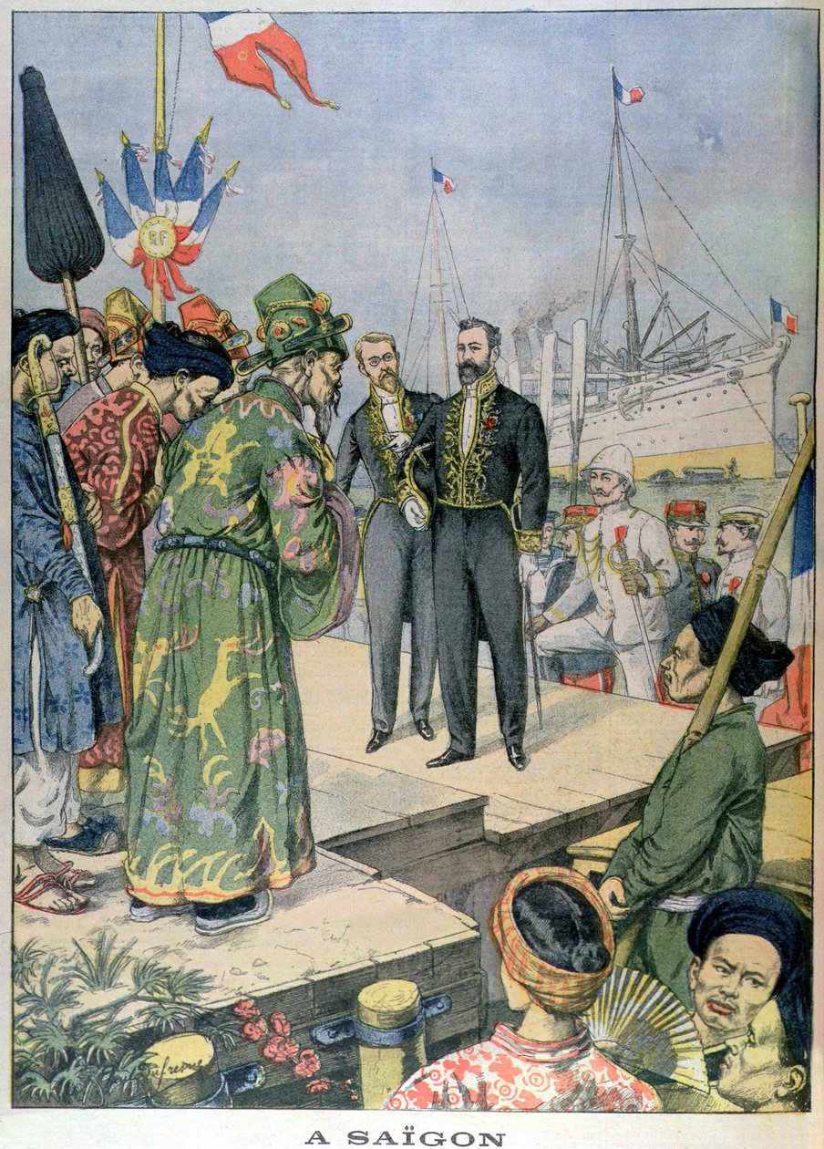 Llegada a Saigón de Paul Beau (1857-1927), Gobernador General de Indochina 1902-07, de 