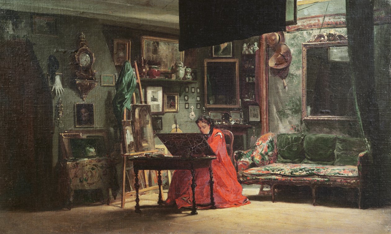 Princesa Mathilde Bonaparte (1820-1904) en su estudio de Charles Giraud
