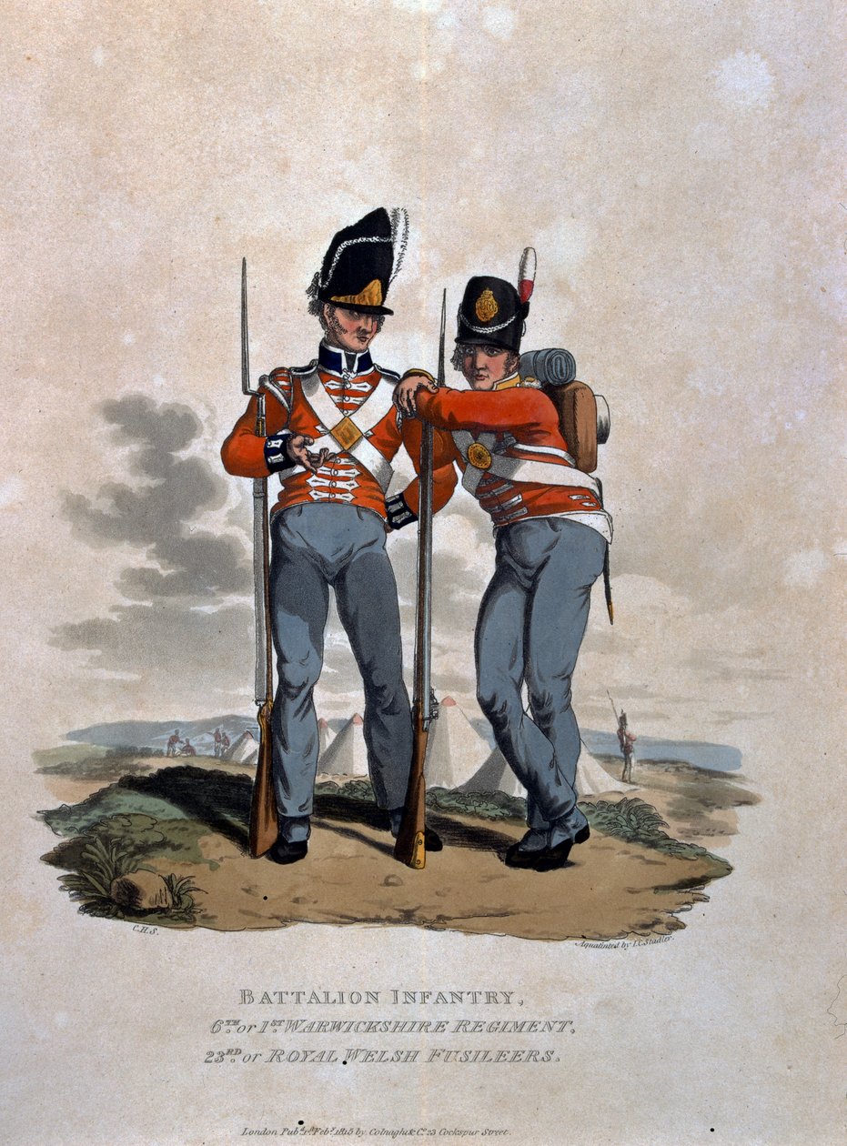 Infantería del Batallón 6º Regimiento y 23º (o Fusileros Reales Galeses), de 