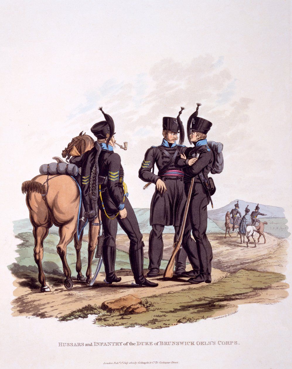 Uniforme de Húsares e Infantería y el Cuerpo de Oel del Duque de Brunswick, del 