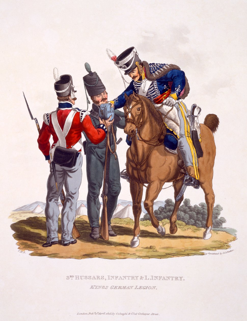 Uniforme de los 3º Húsares, Infantería e Infantería Ligera - La Legión Alemana del Rey, de 
