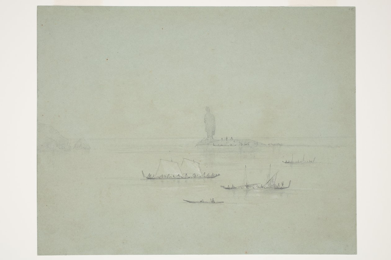 Roca Estatua Manaia, Thames de Charles Heaphy