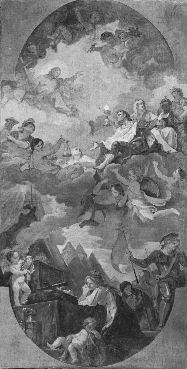 Apoteosis de San Luis, boceto para el techo de la iglesia San Luigi dei Francesi, Roma, 1754-56 de Charles Joseph Natoire