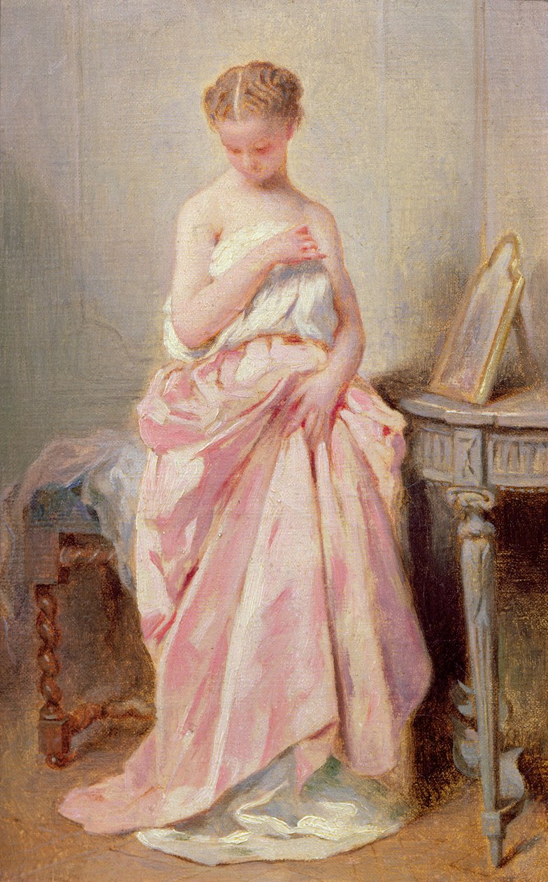 Niña con vestido rosa de Charles Joshua Chaplin