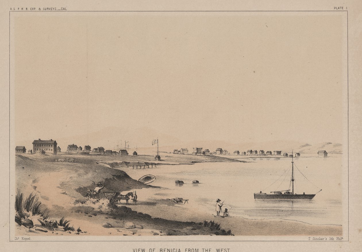 Vista de Benicia desde el Oeste, 1856 de Charles Koppel