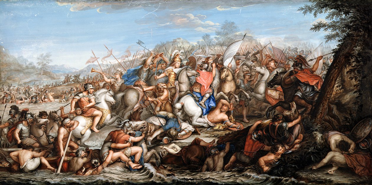Alejandro cruzando el río Gránico de Charles Le Brun