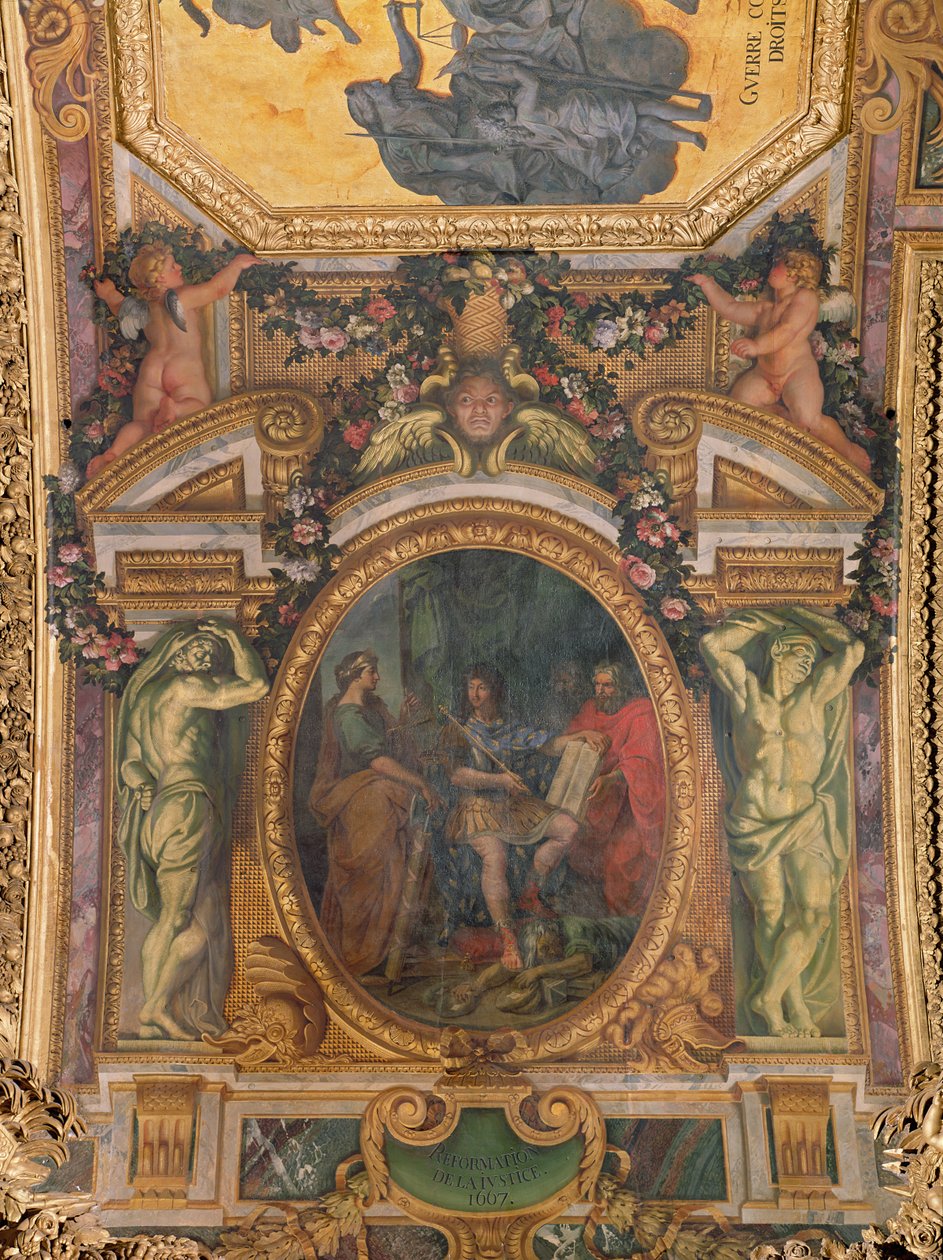 Reforma Judicial en 1667, Pintura del Techo de la Galería de los Espejos de Charles Le Brun