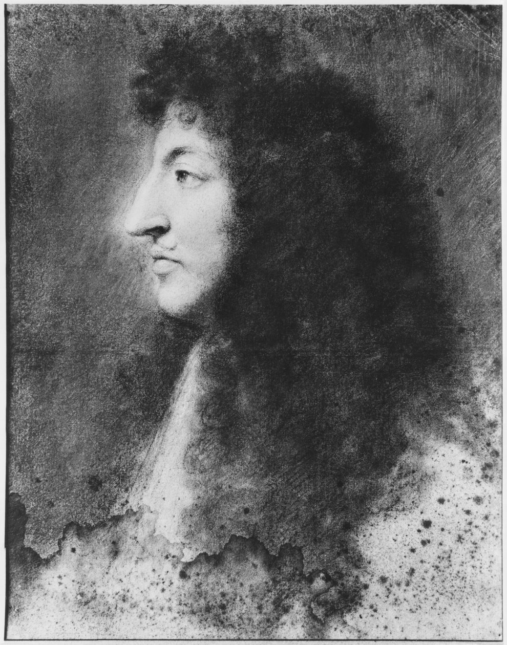 Retrato de Luis XIV, joven, de perfil a la izquierda, c.1669-70 de Charles Le Brun